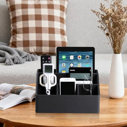 Desk Organizer Caddy Nightstand Organizer Desk Caddy Remote Holder - color: Black