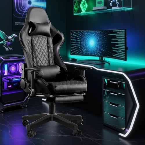 28" Heavy Duty Nylon Gaming Office Chair Base Replacement Part with Wheels | Computer Chair Base Legs with 5 Casters - color: Black