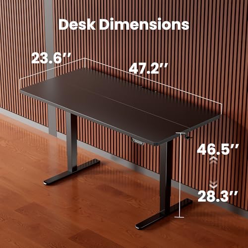 ErGear 48 X 24 Inch Height Adjustable Electric Standing Desk, Black | Smooth Height Adjustment, 4 Memory Presets, One-Touch Control, Stable Steel Frame, 176 lbs Capacity, Easy Assembly - color: Black, size: 48 X 24 Inches