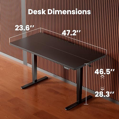 ErGear 48 X 24 Inch Height Adjustable Electric Standing Desk, Black | Smooth Height Adjustment, 4 Memory Presets, One-Touch Control, Stable Steel Frame, 176 lbs Capacity, Easy Assembly - color: Black, size: 48 X 24 Inches