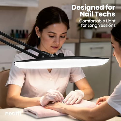Neatfi LED Desk Lamp, 2200 Lumens, 24W, 20-Inch Wide Head (Black) - color: Black, size: Non-CCT with Clamp