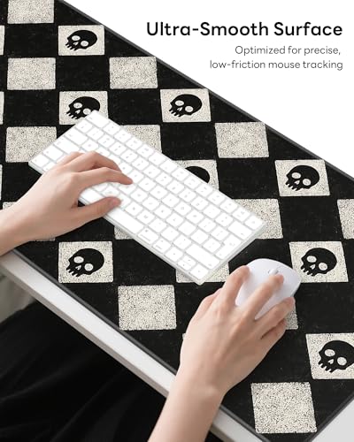 Mouse Pad 31.5x15.7in Large Desk Mat Non-Slip for Office - color: Cute Skulls, size: 31.5" x 15.7"
