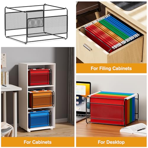 MaxGear Hanging File Organizer Box, Letter Size File Folder Organizer Desk - style: Hollow Out-1 Pack
