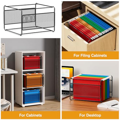 MaxGear Hanging File Organizer Box, Letter Size File Folder Organizer Desk - style: Hollow Out-1 Pack
