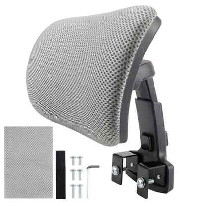 Office Chair Headrest Attachment Head Support Cushion Chair Mesh Head Rest Black Mesh Frame Adjustable Height Angle for Ergonomic Office Chair - color: Color 3