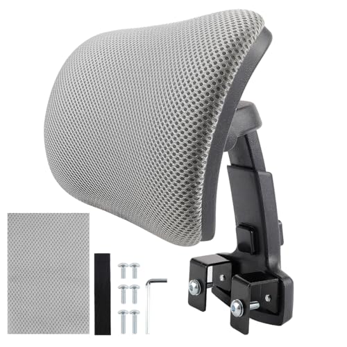 Office Chair Headrest Attachment Head Support Cushion Chair Mesh Head Rest Black Mesh Frame Adjustable Height Angle for Ergonomic Office Chair - color: Color 3