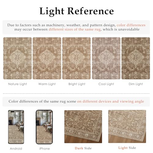 2x3 Brown Entryway Rug Vintage Area Carpet Indoor Kitchen Washable Door Mat Entrance Small Low Pile Traditional Distressed Retro Accent Throw Boho Rug Non Slip Office Bathroom