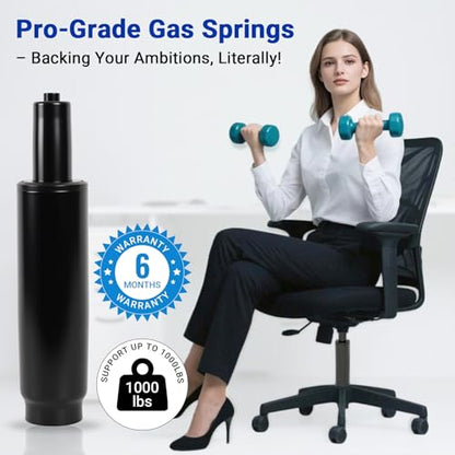 8.4-10.9 Inches Office Chair Cylinder Replacement, TOP-Activated - color: Matte Black, size: 2.4‘’ Height Range