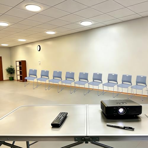 Grey Stackable Chairs Set of 4 for Break Conference Room Church Lobby - color: Grey, size: 4 pack