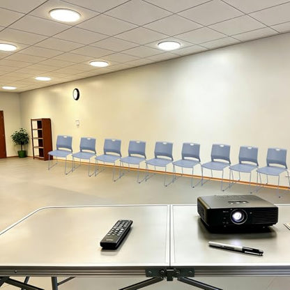Grey Stackable Chairs Set of 4 for Break Conference Room Church Lobby - color: Grey, size: 4 pack