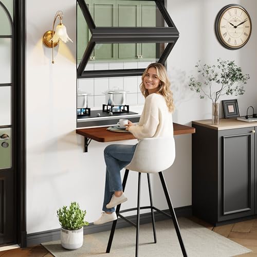 Dogsky Floating Wall Desk 24" x 14" - 100 lbs Heavy Duty Solid Pine - color: Walnut, size: 24" x 14"