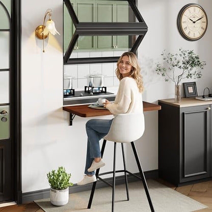 Dogsky Floating Wall Desk 24" x 14" - 100 lbs Heavy Duty Solid Pine - color: Walnut, size: 24" x 14"