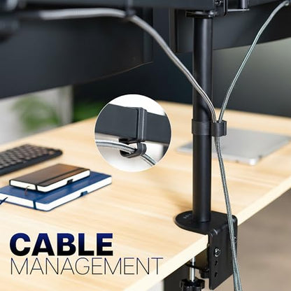 VIVO Premium Dual Ultra Wide LCD LED 40 to 45 inch Monitor Desk Mount, Heavy Duty, Adjustable Telescoping Arms, Flush Wall Setup, Fits 2 Screens, Black, STAND-TS45C - color: Black, size: 40" to 45"