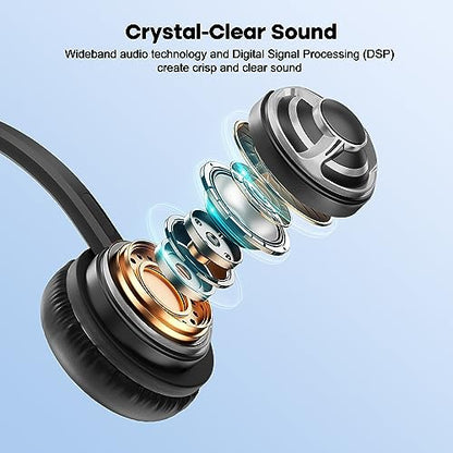MKJ USB Headset for Computer Laptop, Noise Canceling Mic, in-line Control