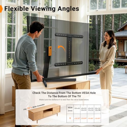 Perlegear Swivel TV Stand with Power Outlet for 42–90" TVs up to 132 lbs - size: 42-90 inch