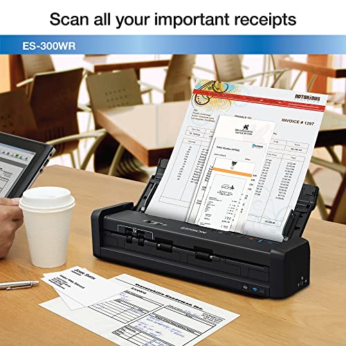 Epson ES-300WR Wireless Color Portable Duplex Document Scanner Accounting Edition for PC and Mac Auto Doc Feeder (ADF)