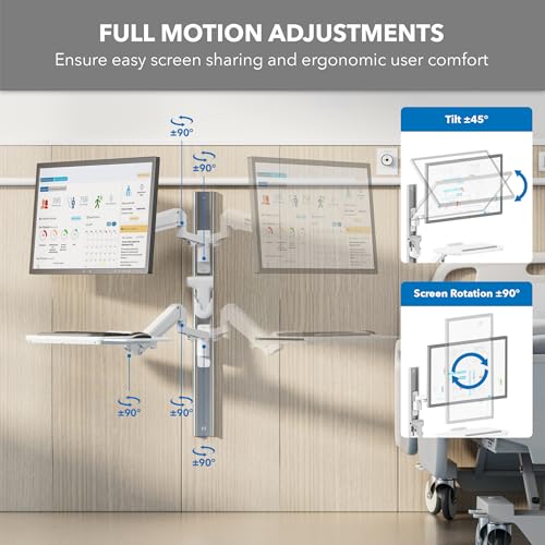 Mount-It! MedHub Medical Workstation Wall Mount, 17-43"