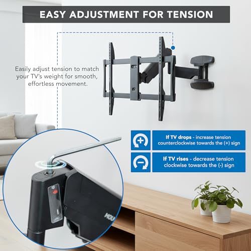 Mount-It! Pull Down TV Mount, Drop Down Wall Mount with Gas Spring Arm, Height-Adjustable TV Mount for 37-80 Inch TVs, Full Motion Swivel Tilt Bracket for Fireplace, Fits VESA 600x400, Up to 88 lbs