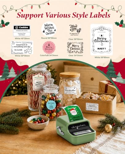 NIIMBOT B21 Label Maker Thermal Label Printer, Good Idea for Home Organization Office Business, 50x30mm Label-230Pcs - color: Green