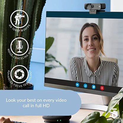 Boom MINI Full HD 1080p Webcam with 90° Wide-Angle Lens, Dual Noise-Reducing Mics, Autofocus, Low-Light Optimization, USB Plug-and-Play for Zoom/Teams/Meet – PC/Mac Laptop Camera