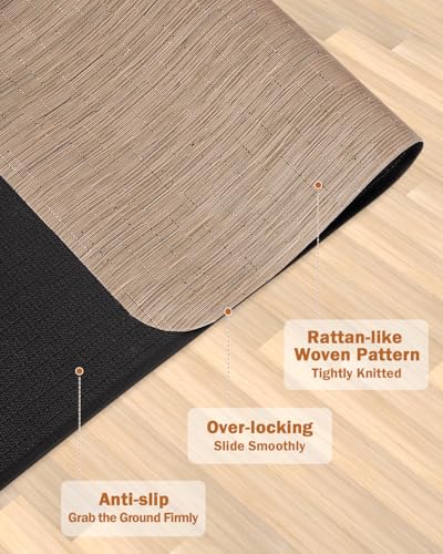 Blvornl Office Chair Mat for Hardwood Floor, 47.2"x60" Desk Computer Chair Mat, Large Anti-Slip Hard Floor Protector, PVC Mat Desk Rug for Office and Home, Red Brown - color: Red Brown, size: 47.2"*60"
