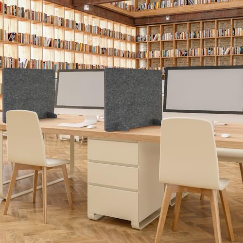 2 Pack Acoustic Desk Dividers, 24" x 20" (Dark Gray) | Freestanding Privacy Panels Set with Noise - Reducing Design Cubicle Sound Proof, Ideal for Office, Classroom, and Home - color: Dark Gray, size: 2 Pack