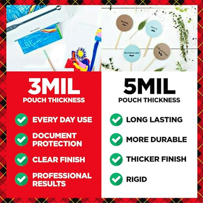 Scotch Thermal Laminating Pouches, 100 Count, Clear, 5 mil., Laminate Business Cards, Banners and Essays, Ideal Office or School Supplies, Fits Letter Sized (8.9 in. × 11.4 in.) Paper - size: 100-Pack