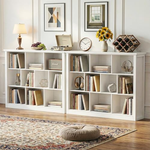 Unikito Cube Storage Shelf, Open Cube Bookshelf with Base, Warm White - color: Warm White, size: 10 Cube (50"W x 38.7"H)