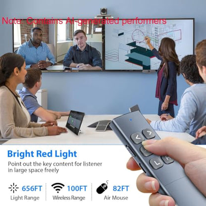 Presentation Clicker with Air Mouse, RF 2.4GHz PowerPoint Clicker for PPT