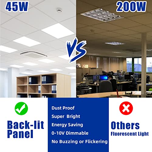 4 Pack 2x2 LED Flat Panel Lights for Drop Ceiling 45W, 5800LM - size: 4pack--2X2FT