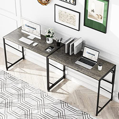 Elephance Folding Desk Writing Computer Desk for Home Office No-Assembly - color: Black Oak, size: 39.4 Inch