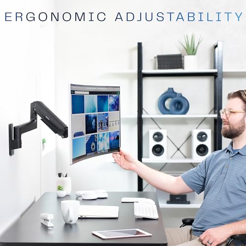 VIVO Premium Ultrawide Monitor Counterbalance Wall Mount for 40 inch Screens up to 44 lbs, Full Motion, Max VESA 100x100, Black, MOUNT-V100E - size: Up to 40", style: Single Mount