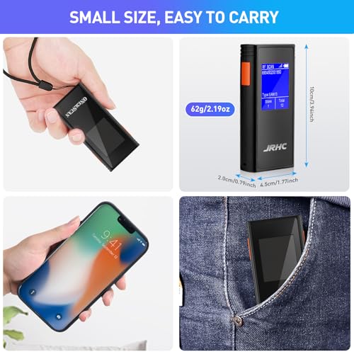 Barcode Scanner Wireless, 1D 2D Mini Bar Code Scanner with 1.77 Inch Display Screen, Rechargeable Portable Handhold Barcode Reader with 2.4G Wireless Receiver Plug and Play