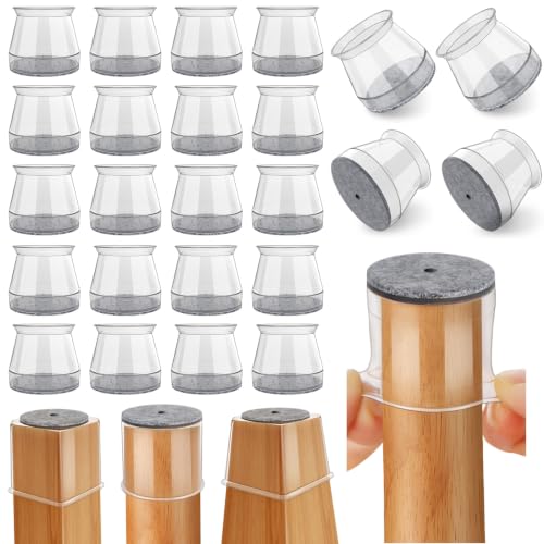 Ansible 24 Pcs Chair Leg Floor Protectors Round - color: Clear, size: Round L