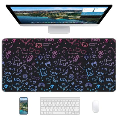 Mouse Pad 31.5x15.7in Large Desk Mat Non-Slip for Office - color: Cute Graffiti, size: 31.5" x 15.7"