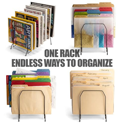 Officemate Large Incline 8 Compartment Wire Caddy, Black, 8.5 x 10.375 x 12.625 Inches (Pack of 6) - size: Pack of 6, style: Pack of 6