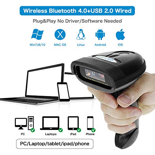 NETUM NT-1228BC Bluetooth Barcode Scanner and NETUM P58C Mini Label Printer- Portable Barcode Label Maker Printer