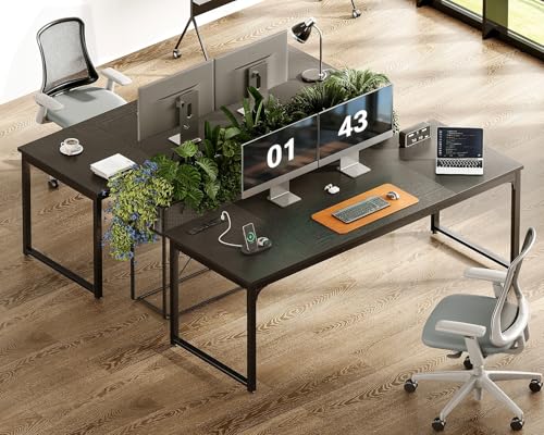 Coleshome 71 Inch Computer Desk with USB Ports, Large Office Desk, Long Study Student Writing Desk, Black - color: Black, size: 71 Inches
