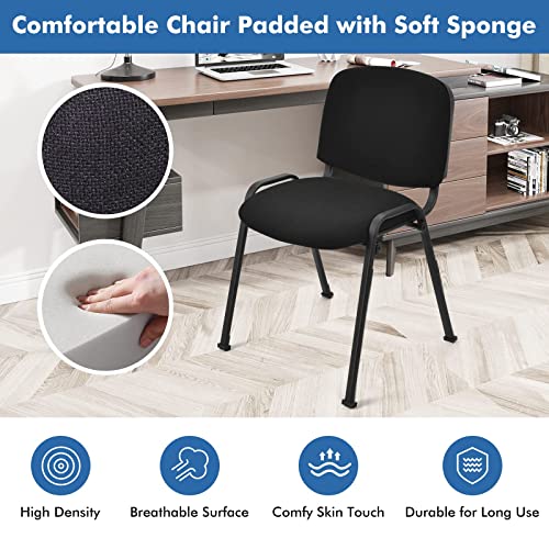 HAPPYGRILL Waiting Room Chairs, Stackable Conference Chairs with Metal Frame, Padded Cushion,Ergonomic Design, Guest Reception Chairs Set for Office, Reception Room, Conference Room, Events (10-Pack) - size: 10-Pack
