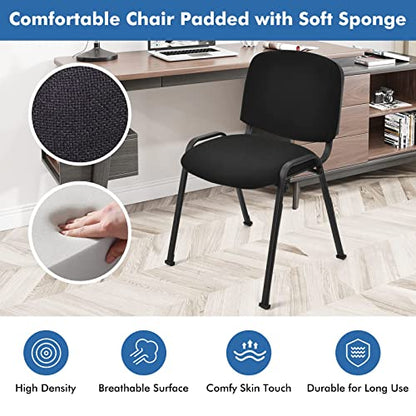 HAPPYGRILL Waiting Room Chairs, Stackable Conference Chairs with Metal Frame, Padded Cushion,Ergonomic Design, Guest Reception Chairs Set for Office, Reception Room, Conference Room, Events (10-Pack) - size: 10-Pack