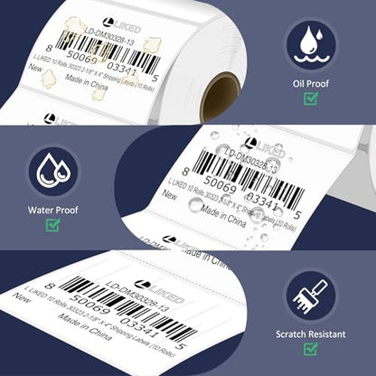 LLIKED 8400 Thermal Shipping Labels 3"x2", Strong Adhesive Labels - size: 3"x2"-12 Rolls