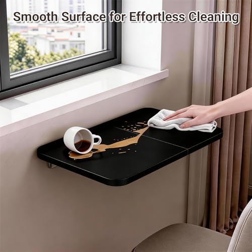 Neoaider Wall Mounted Folding Desk 23.6” x 15.7”, Black - color: Black, size: 23.6" x 15.7"