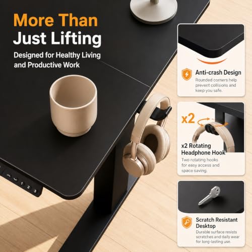 Claiks Electric Standing Desk, 32x19 Inch, Black - color: Black, size: 32 Inch