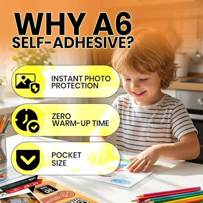 VIOLETTO Self-Adhesive Laminating Sheets, 4 x 6 in, 4mil, No Heat, 30 Pack | 30 self-adhesive cold laminating sheets, 4x6 photo size, 4 mil. No machine or heat needed; peel and stick to protect. - size: Photo Size 30 Pack