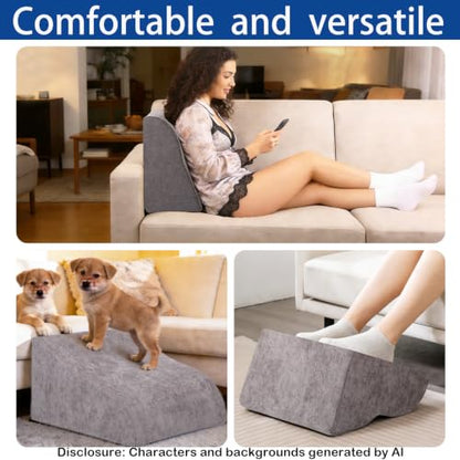 Foot Rest for Under Desk at Work, Ergonomic Under Desk Footrest with Washable Cover for Office, Home & Gaming Leg Elevation Pillow Dark Gray - color: C-dark Gray