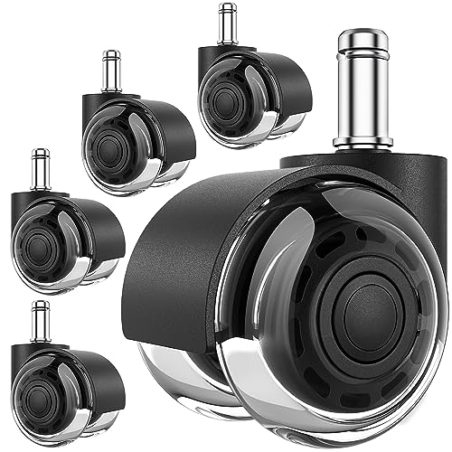 MaxGear 2" Office Chair Caster Wheels, 11mm Stem, Set of 5 - style: Clear (Premium)