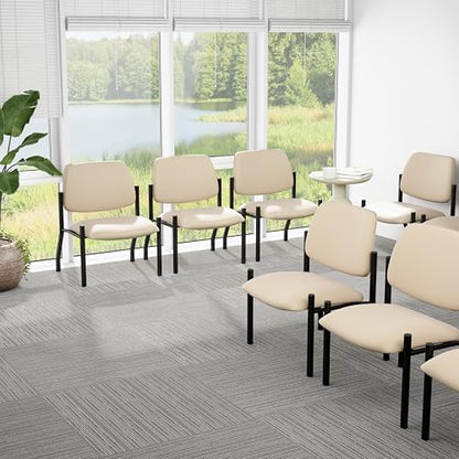 Boss Armless Guest Chair, 400 lb. Weight Capacity, Beige