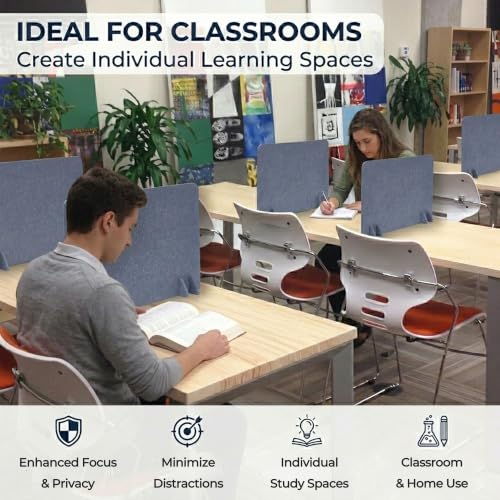 Desk Privacy Divider [2-Pack] 24" x 16" Freestanding Felt Panel - size: 2-Pack