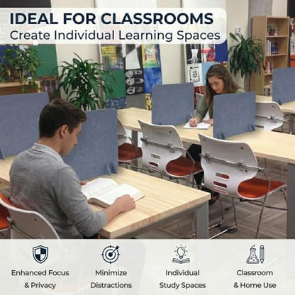 Desk Privacy Divider [6-Pack] 24" x 16" Freestanding Felt Panel - size: 6-Pack