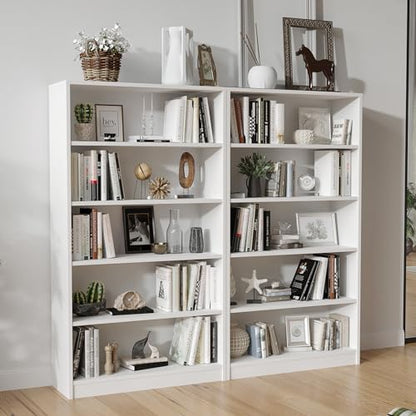 Farini 60 Inch Tall Bookcase,5 Shelf Bookshelves,Adjustable Bookshelf for Home Office,White - color: White, size: 5 shelf